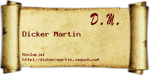 Dicker Martin névjegykártya